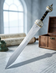 Gladius type Toledo sword, aged silver finish