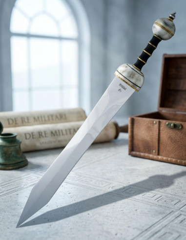 Gladius type Toledo sword, aged silver finish