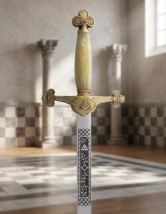 Masonic Lodge ceremonial sword with straight blade and... 2