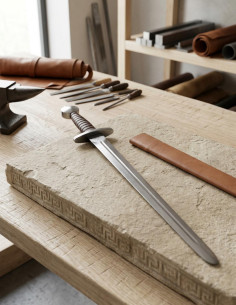 Functional short sword, handmade Toledo manufacturing