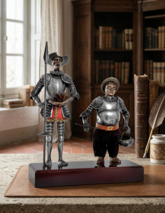 Don Quixote and Sancho Panza miniature, 24 cms.