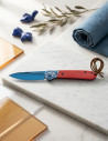 Blue Stainless Steel Folding Knife (8.5cm) with Decorative Bolster