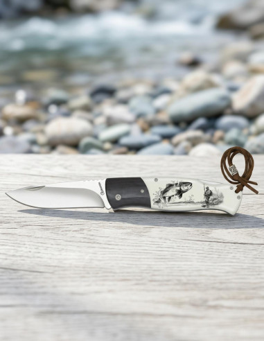 Albainox Fisherman Folding Knife Back Lock Stainless Steel 8.3 cm