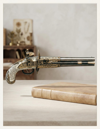 Gun with 2 revolving barrels, United Kingdom, 1750
