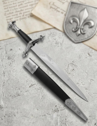 Medieval fleur-de-lis dagger, 38 cms.