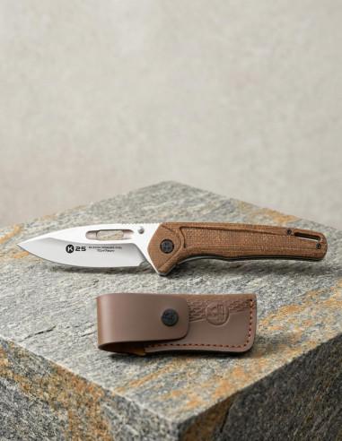 K25 Tactical Knife with Caramel Mikarta Handle