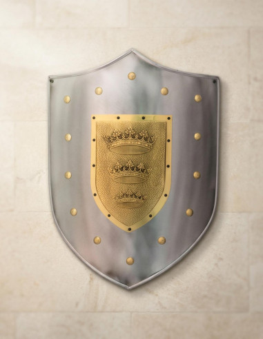 Shield with crown engraving