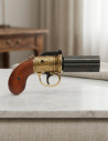 Pepper Revolver 6 barrels, brass plated