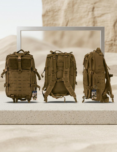 Barbaric laser cut 38L tactical backpack, Coyote