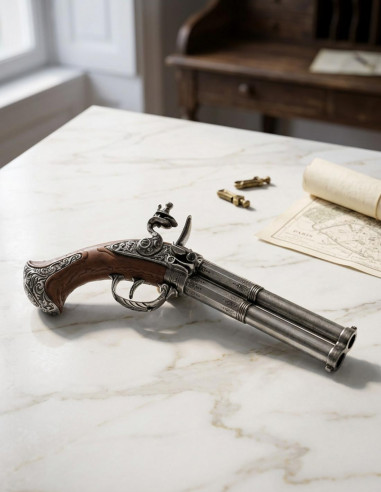 Flintlock pistol 2 barrels, France S.XVIII