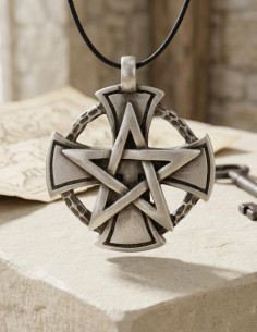 Templar pentagram cross pendant