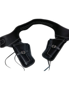 Leather bandolier for two revolvers