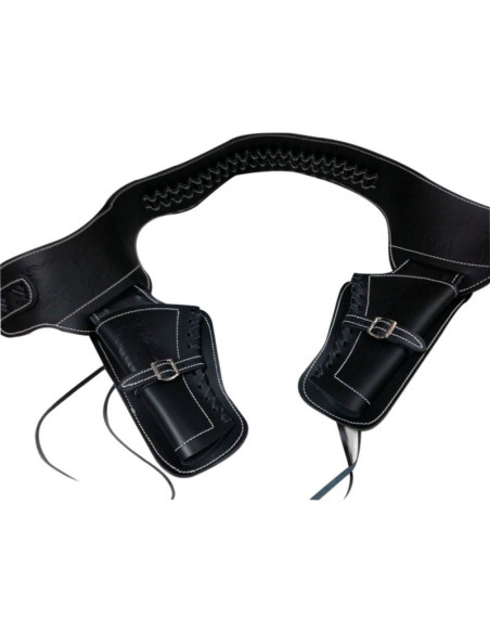 Leather bandolier for two revolvers