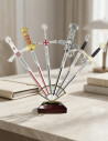 Collection of 6 historical letter openers with desktop support