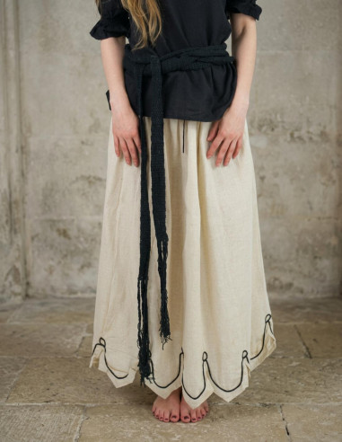 Long medieval black cotton belt