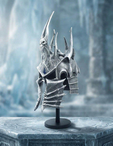 Replica Lich King Helmet WoW, wooden stand