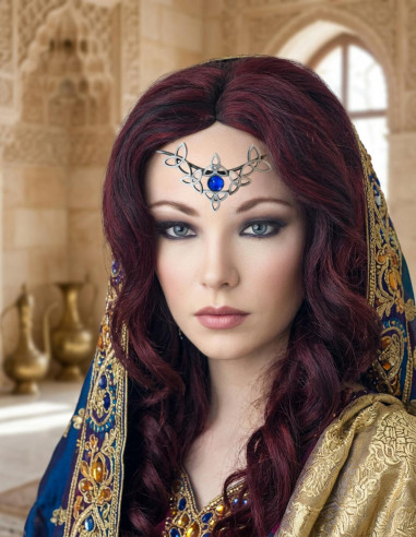 Medieval blue crystal pearl pendant