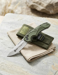 K25 Tactical Knife Satin Aluminum Handle, with Sheath