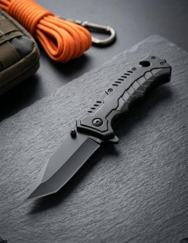 Albainox Blackened Finish Rescue Tactical Knife