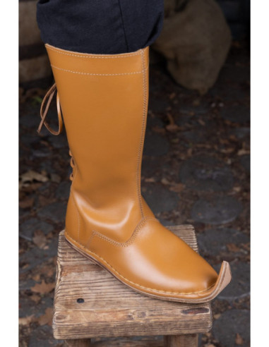 Emmerich Medieval Leather Boots in Light Brown for LARP