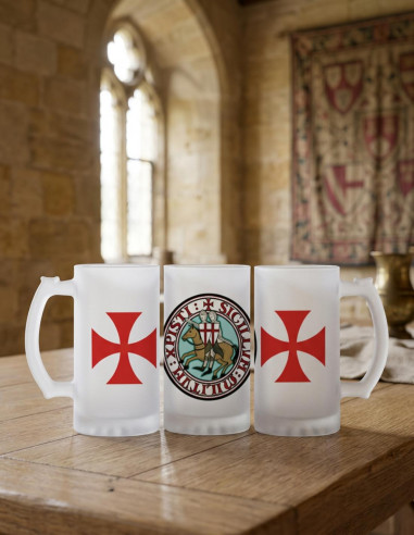 Beer Mug Knights Templar, translucent glass