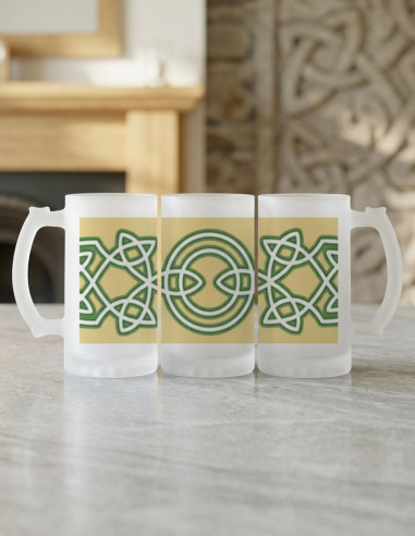 Celtic Knots Beer Mug, translucent glass
