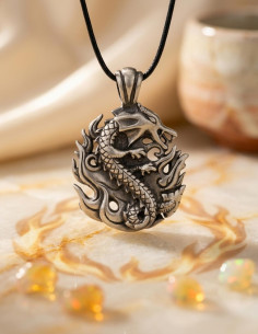 Fire Elemental Dragon Feng-Shui Pendant