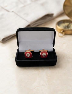 Enamelled Templar Cross Cufflinks