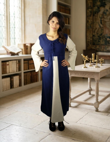 Dark blue cotton medieval dress