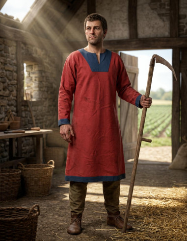 Vallentin long medieval tunic, red