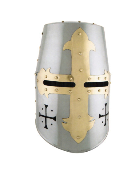 Templar helmet with front and side cross