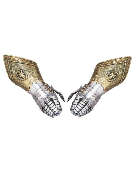 Pair of chiselled gauntlets (NON-functional)