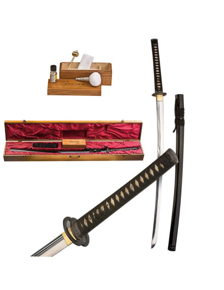 Practical Katana carbon steel blade, case and cleaning kit
