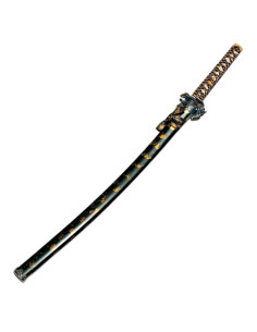 Katana dragon scabbard black-gold