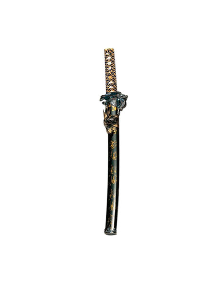 Wakizashi dragon scabbard black-gold
