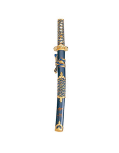 Wakizashi scabbard blue-gold