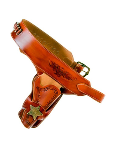 Sheriff cartridge belt for 1 revolver