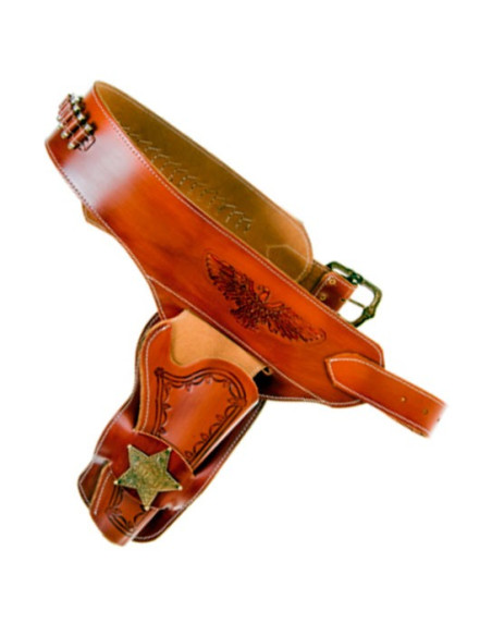 Sheriff cartridge belt for 1 revolver