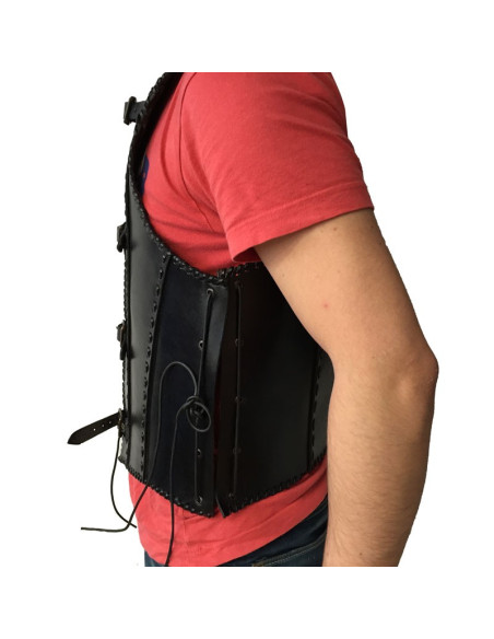 Medieval black leather armor