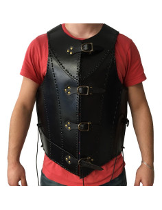 Medieval black leather armor