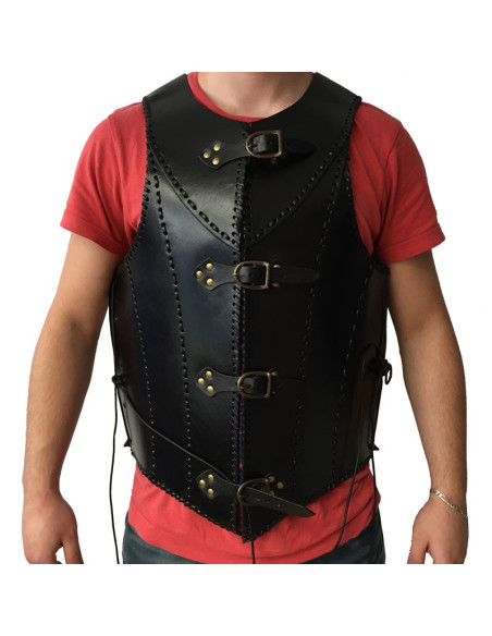 Medieval black leather armor
