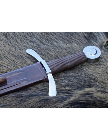 Crusader sword with scabbard, functional