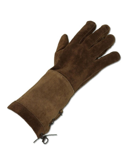 brown medieval gloves