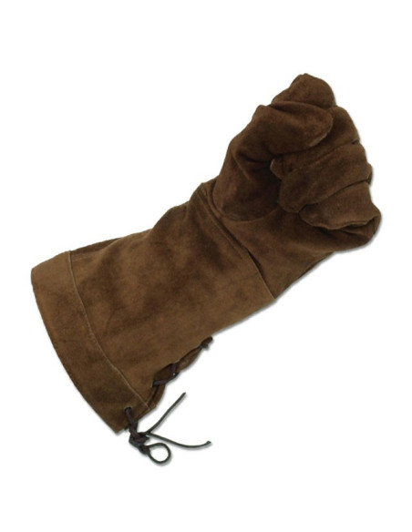 brown medieval gloves