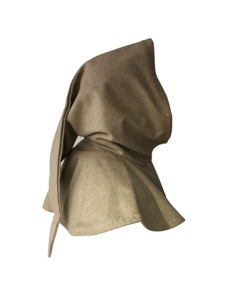 Medieval hood Beige WOOL