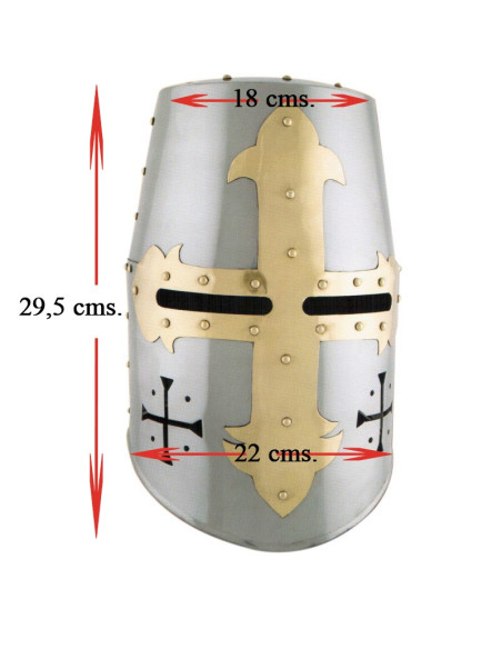 Templar helmet with front and side cross
