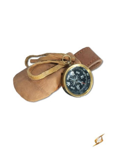 compass with leather bag