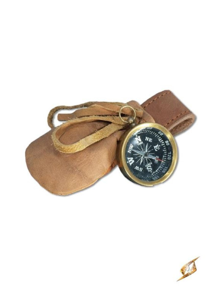 compass with leather bag