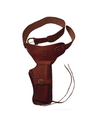 Leather bandolier for one revolver (right-handed)
