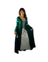 Medieval dress woman Green-White